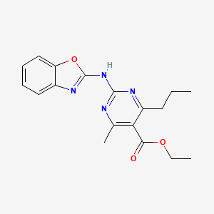 ethyl 2-(1,3-benzoxazol-2-ylamino)-4-methyl-6-propyl-5-pyrimidinecarboxylate