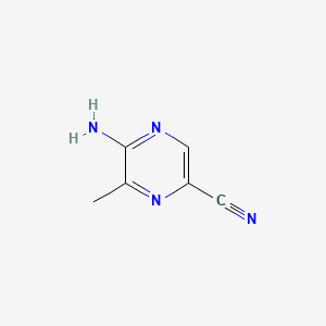 molecular formula C6H6N4 B572397 5-Amino-6-methylpyrazine-2-carbonitrile CAS No. 1374652-05-7