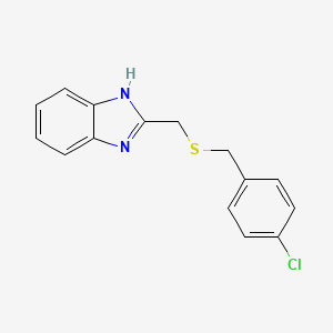 molecular formula C15H13ClN2S B5723980 2-{[(4-chlorobenzyl)thio]methyl}-1H-benzimidazole 