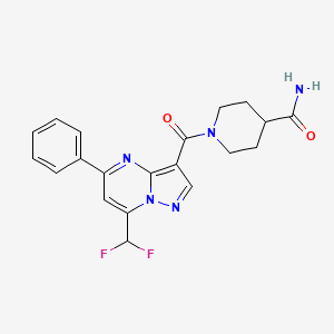 molecular formula C20H19F2N5O2 B5723989 1-{[7-(difluoromethyl)-5-phenylpyrazolo[1,5-a]pyrimidin-3-yl]carbonyl}-4-piperidinecarboxamide 