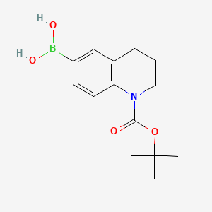 molecular formula C14H20BNO4 B572401 (1-(tert-Butoxycarbonyl)-1,2,3,4-tetrahydroquinolin-6-yl)boronic acid CAS No. 1260150-04-6