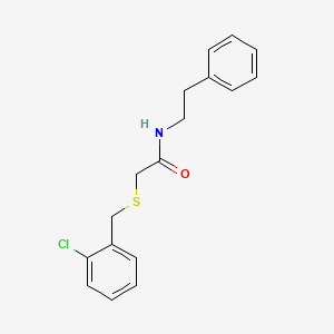 molecular formula C17H18ClNOS B5724019 2-[(2-chlorobenzyl)thio]-N-(2-phenylethyl)acetamide 
