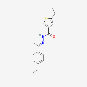 molecular formula C18H22N2OS B5724027 5-ethyl-N'-[1-(4-propylphenyl)ethylidene]-3-thiophenecarbohydrazide 