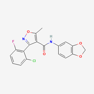 molecular formula C18H12ClFN2O4 B5724071 N-1,3-benzodioxol-5-yl-3-(2-chloro-6-fluorophenyl)-5-methyl-4-isoxazolecarboxamide 