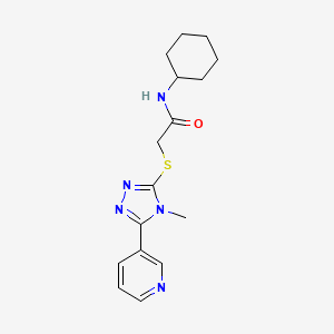 molecular formula C16H21N5OS B5724079 N-cyclohexyl-2-{[4-methyl-5-(3-pyridinyl)-4H-1,2,4-triazol-3-yl]thio}acetamide 