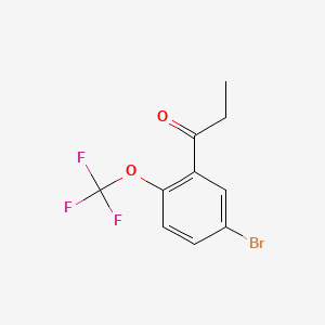 molecular formula C10H8BrF3O2 B572408 4-溴-2-丙酰基-1-(三氟甲氧基)苯 CAS No. 1261439-45-5