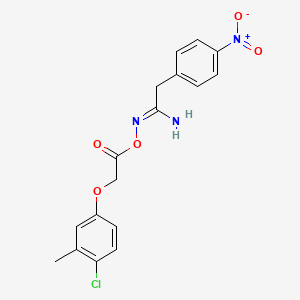 molecular formula C17H16ClN3O5 B5724087 N'-{[(4-chloro-3-methylphenoxy)acetyl]oxy}-2-(4-nitrophenyl)ethanimidamide 