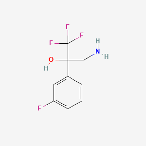 molecular formula C9H9F4NO B572409 3-AMino-1,1,1-trifluoro-2-(3-fluorophenyl)propan-2-ol CAS No. 1341626-36-5