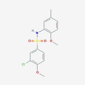 molecular formula C15H16ClNO4S B5724100 3-chloro-4-methoxy-N-(2-methoxy-5-methylphenyl)benzenesulfonamide 