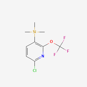molecular formula C9H11ClF3NOSi B572411 6-Chloro-2-(trifluoromethoxy)-3-(trimethylsilyl)pyridine CAS No. 1221172-02-6