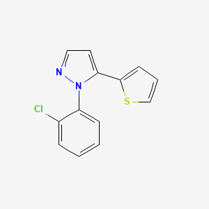 molecular formula C13H9ClN2S B572412 1-(2-chlorophenyl)-5-(thiophen-2-yl)-1H-pyrazole CAS No. 1269291-36-2