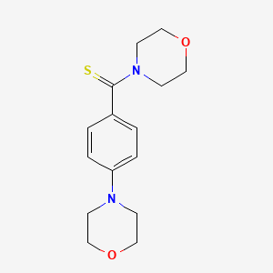 molecular formula C15H20N2O2S B5724128 4-[4-(4-morpholinylcarbonothioyl)phenyl]morpholine 