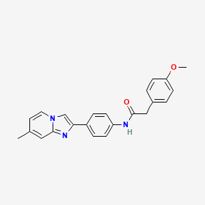 molecular formula C23H21N3O2 B5724147 2-(4-methoxyphenyl)-N-[4-(7-methylimidazo[1,2-a]pyridin-2-yl)phenyl]acetamide 