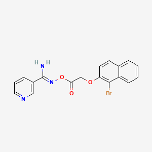 molecular formula C18H14BrN3O3 B5724154 N'-({2-[(1-bromo-2-naphthyl)oxy]acetyl}oxy)-3-pyridinecarboximidamide 