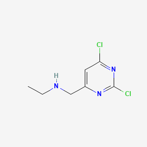 molecular formula C7H9Cl2N3 B572418 N-((2,6-Dichloropyrimidin-4-yl)methyl)ethanamine CAS No. 1289386-58-8