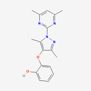 molecular formula C17H18N4O2 B5724191 2-{[1-(4,6-dimethyl-2-pyrimidinyl)-3,5-dimethyl-1H-pyrazol-4-yl]oxy}phenol 