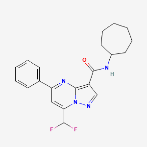 molecular formula C21H22F2N4O B5724217 N-cycloheptyl-7-(difluoromethyl)-5-phenylpyrazolo[1,5-a]pyrimidine-3-carboxamide 