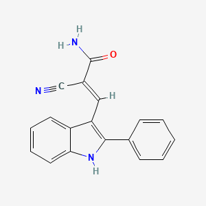 2-cyano-3-(2-phenyl-1H-indol-3-yl)acrylamide