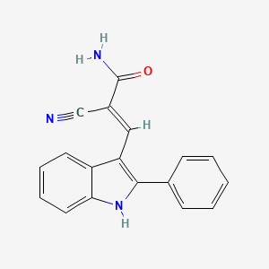 molecular formula C18H13N3O B5724224 2-氰基-3-(2-苯基-1H-吲哚-3-基)丙烯酰胺 