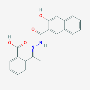 molecular formula C20H16N2O4 B5724234 2-[N-(3-hydroxy-2-naphthoyl)ethanehydrazonoyl]benzoic acid 