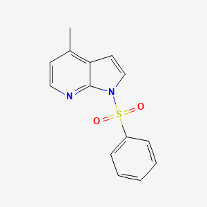 molecular formula C14H12N2O2S B572424 4-Methyl-1-(phenylsulfonyl)-1H-pyrrolo[2,3-b]pyridine CAS No. 1227270-73-6