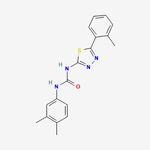 molecular formula C18H18N4OS B5724249 N-(3,4-dimethylphenyl)-N'-[5-(2-methylphenyl)-1,3,4-thiadiazol-2-yl]urea 
