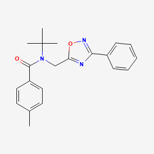 molecular formula C21H23N3O2 B5724266 N-(tert-butyl)-4-methyl-N-[(3-phenyl-1,2,4-oxadiazol-5-yl)methyl]benzamide 