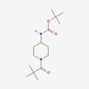 molecular formula C15H28N2O3 B572433 4-(N-BOC-Amino)-1-(pivaloyl)piperidine CAS No. 1286274-87-0