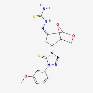 2-[4-(3-methoxyphenyl)-5-thioxo-4,5-dihydro-1H-tetrazol-1-yl]-6,8-dioxabicyclo[3.2.1]octan-4-one thiosemicarbazone