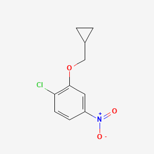 molecular formula C10H10ClNO3 B572435 1-氯-2-(环丙基甲氧基)-4-硝基苯 CAS No. 1265236-34-7