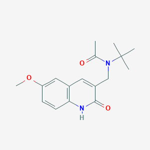 N-(tert-butyl)-N-[(2-hydroxy-6-methoxy-3-quinolinyl)methyl]acetamide