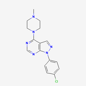 molecular formula C16H17ClN6 B5724378 1-(4-chlorophenyl)-4-(4-methyl-1-piperazinyl)-1H-pyrazolo[3,4-d]pyrimidine 