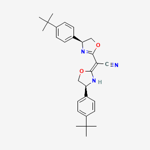 molecular formula C28H33N3O2 B572439 Bis[(4S)-4-(4-tert-butylphenyl)-4,5-dihydro-2-oxazolyl]acetonitrile CAS No. 1217481-09-8