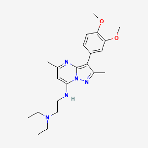 molecular formula C22H31N5O2 B5724424 N'-[3-(3,4-dimethoxyphenyl)-2,5-dimethylpyrazolo[1,5-a]pyrimidin-7-yl]-N,N-diethyl-1,2-ethanediamine 