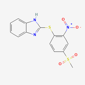 molecular formula C14H11N3O4S2 B5724435 2-{[4-(methylsulfonyl)-2-nitrophenyl]thio}-1H-benzimidazole 