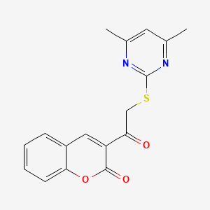 molecular formula C17H14N2O3S B5724475 3-{[(4,6-dimethyl-2-pyrimidinyl)thio]acetyl}-2H-chromen-2-one 