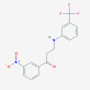 molecular formula C16H13F3N2O3 B5724517 1-(3-nitrophenyl)-3-{[3-(trifluoromethyl)phenyl]amino}-1-propanone 
