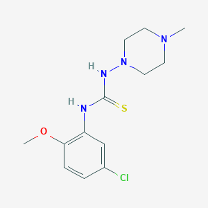 molecular formula C13H19ClN4OS B5724535 N-(5-chloro-2-methoxyphenyl)-N'-(4-methyl-1-piperazinyl)thiourea 