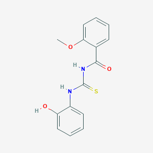 molecular formula C15H14N2O3S B5724561 N-{[(2-hydroxyphenyl)amino]carbonothioyl}-2-methoxybenzamide 