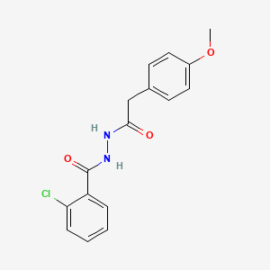molecular formula C16H15ClN2O3 B5724577 2-chloro-N'-[(4-methoxyphenyl)acetyl]benzohydrazide 