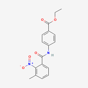 molecular formula C17H16N2O5 B5724584 ethyl 4-[(3-methyl-2-nitrobenzoyl)amino]benzoate 