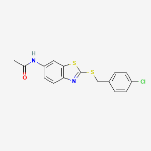 molecular formula C16H13ClN2OS2 B5724597 N-{2-[(4-chlorobenzyl)thio]-1,3-benzothiazol-6-yl}acetamide 