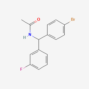 molecular formula C15H13BrFNO B572465 N-[(4-Bromophenyl)(3-fluorophenyl)methyl]acetamide CAS No. 1365272-80-5