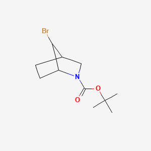 molecular formula C11H18BrNO2 B572466 叔丁基 7-溴-3-氮杂双环[2.2.1]庚烷-3-羧酸酯 CAS No. 1221818-32-1