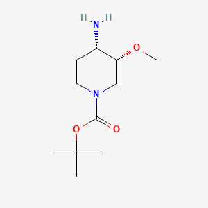 molecular formula C11H22N2O3 B572467 (3R,4S)-4-Amino-1-boc-3-methoxypiperidine CAS No. 1363378-22-6