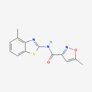 molecular formula C13H11N3O2S B5724671 5-methyl-N-(4-methyl-1,3-benzothiazol-2-yl)-3-isoxazolecarboxamide 