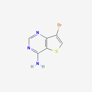 molecular formula C6H4BrN3S B572470 7-溴噻吩并[3,2-d]嘧啶-4-胺 CAS No. 1318133-32-2