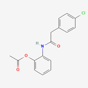 molecular formula C16H14ClNO3 B5724716 2-{[2-(4-chlorophenyl)acetyl]amino}phenyl acetate 