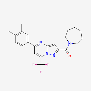 molecular formula C22H23F3N4O B5724718 2-(1-azepanylcarbonyl)-5-(3,4-dimethylphenyl)-7-(trifluoromethyl)pyrazolo[1,5-a]pyrimidine 