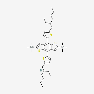 molecular formula C40H58S4Sn2 B572472 4,8-Bis[5-(2-ethylhexyl)thiophen-2-yl]-2,6-bis(trimethylstannyl)benzo[1,2-b:4,5-b']dithiophene CAS No. 1352642-37-5